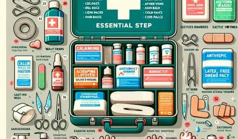 First aid kit with essential content