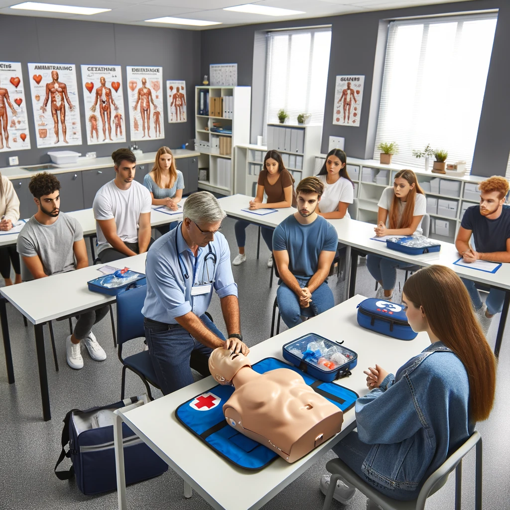 Instructor demonstrating CPR technique in Gympie