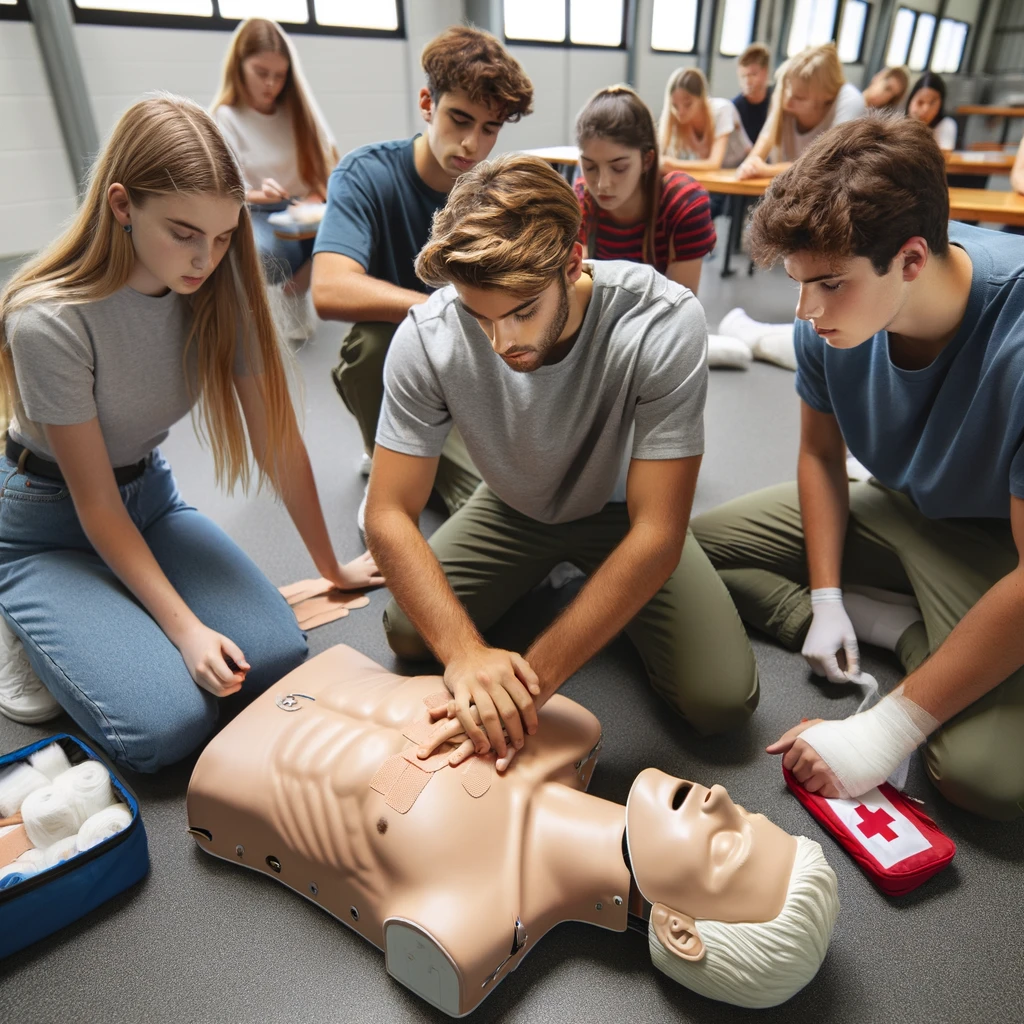 Students engaging in First Aid Education in Gympie