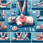 Create a highly detailed, realistic infographic illustrating key CPR techniques for a Gympie course, ensuring there is no text included in the design